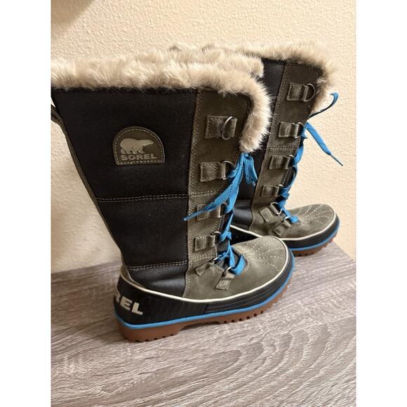 Sorel Womens Tivoli High II NL2094-213 Gray Green Lace Up Snow Boots Size 6 - Picture 2 of 7